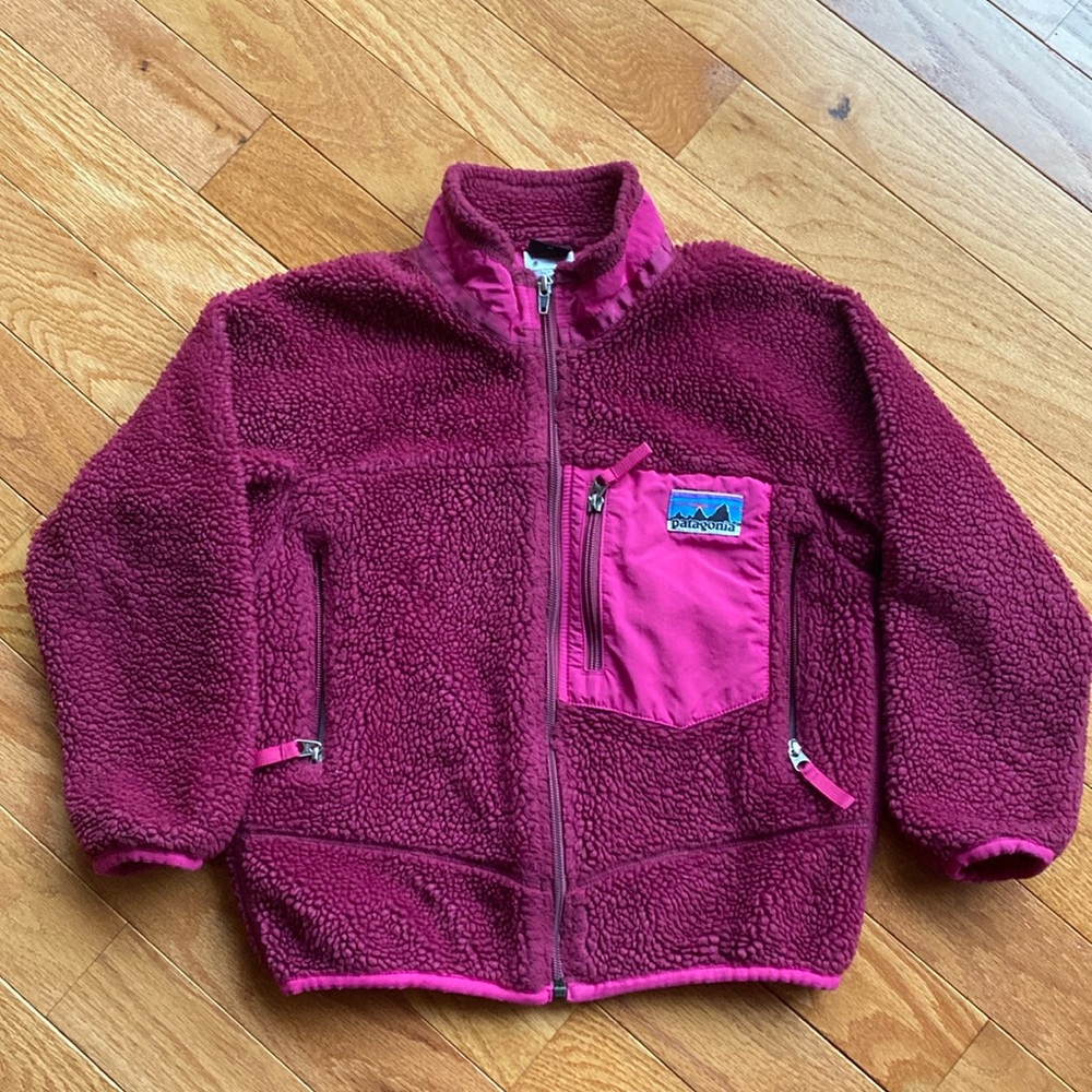Patagonia Magenta Fleece Jacket Size 8